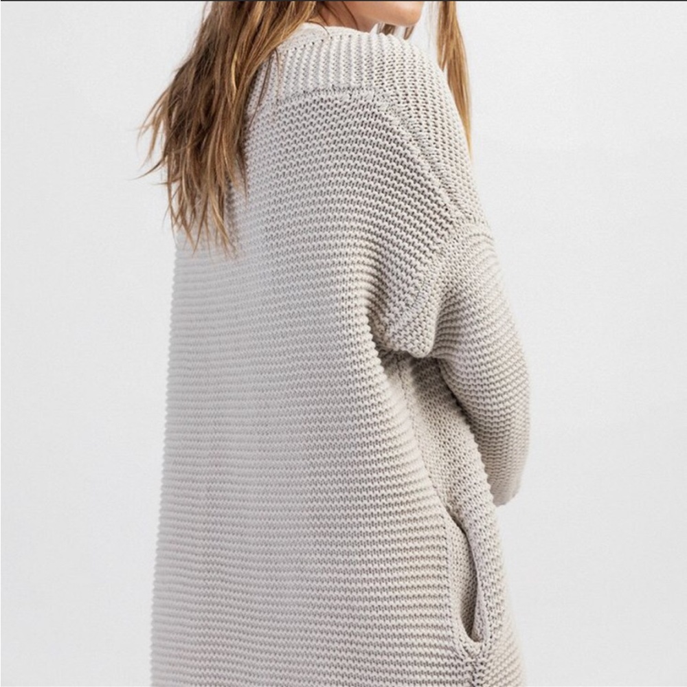 Mod Ref Chunky Knit Sweater Open Cardigan Gary Size Small